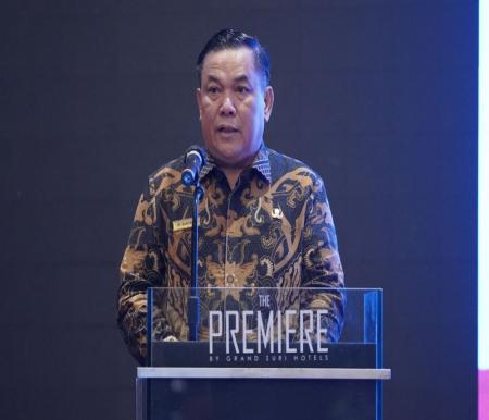 Pj Gubri, SF Hariyanto saat menghadiri rakor pencegahan korupsi terintegrasi di wilayah Riau, Kamis (16/5/2024).